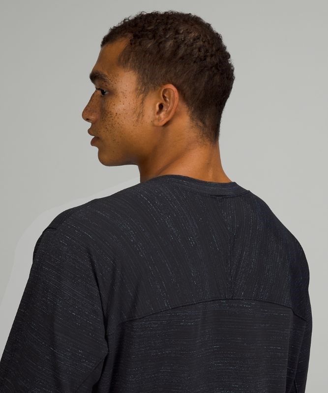 Lululemon Luxtreme Oversized Long Sleeve Crew Tröjor Herr Svarta Marinblå | WVFP-32975