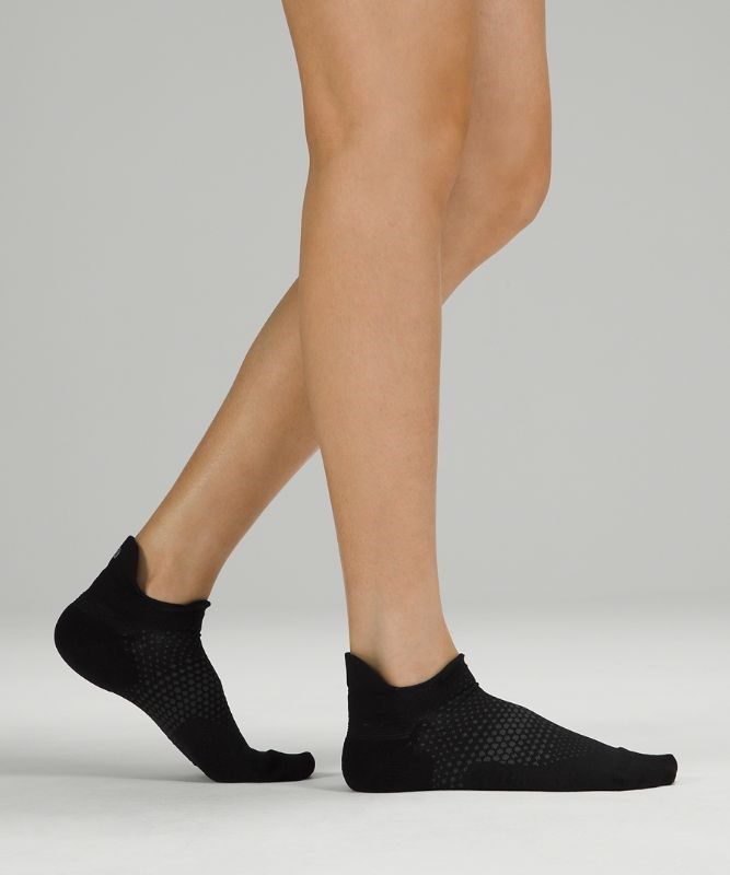 Lululemon MacroPillow Tab Running Sock Medium Cushioning Strumpor Accessories Svarta | BVTG-54803