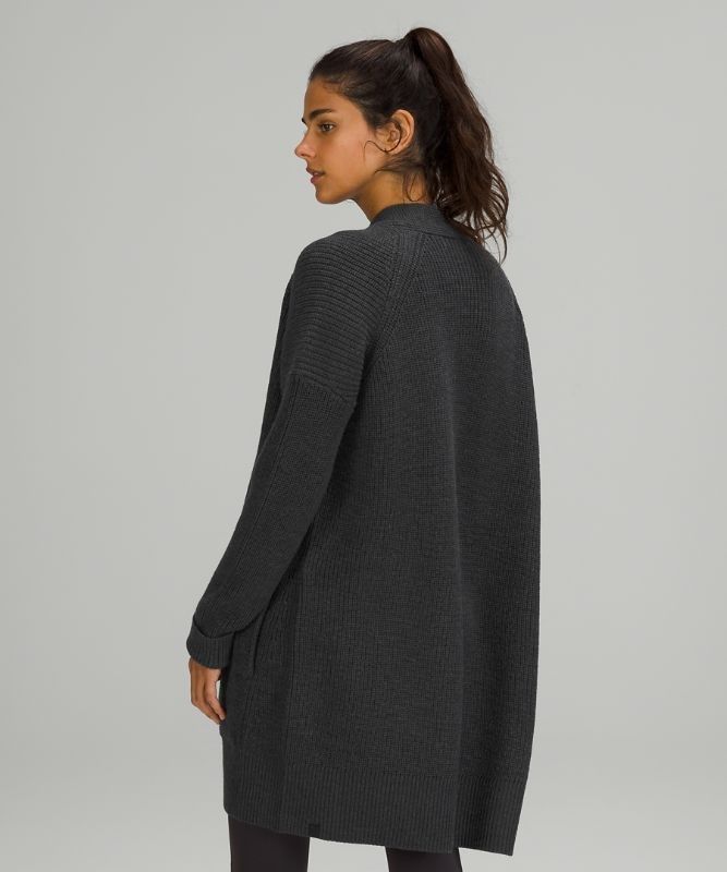 Lululemon Merino Wool Cardigan Tröjor Dam Svarta | KGVL-27805