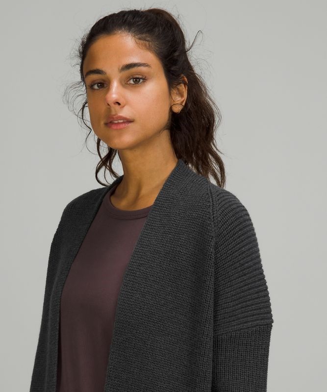 Lululemon Merino Wool Cardigan Tröjor Dam Svarta | KGVL-27805