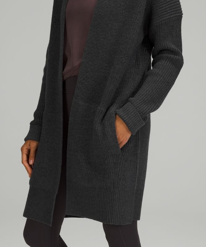 Lululemon Merino Wool Cardigan Tröjor Dam Svarta | KGVL-27805