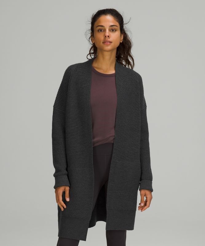 Lululemon Merino Wool Cardigan Tröjor Dam Svarta | KGVL-27805