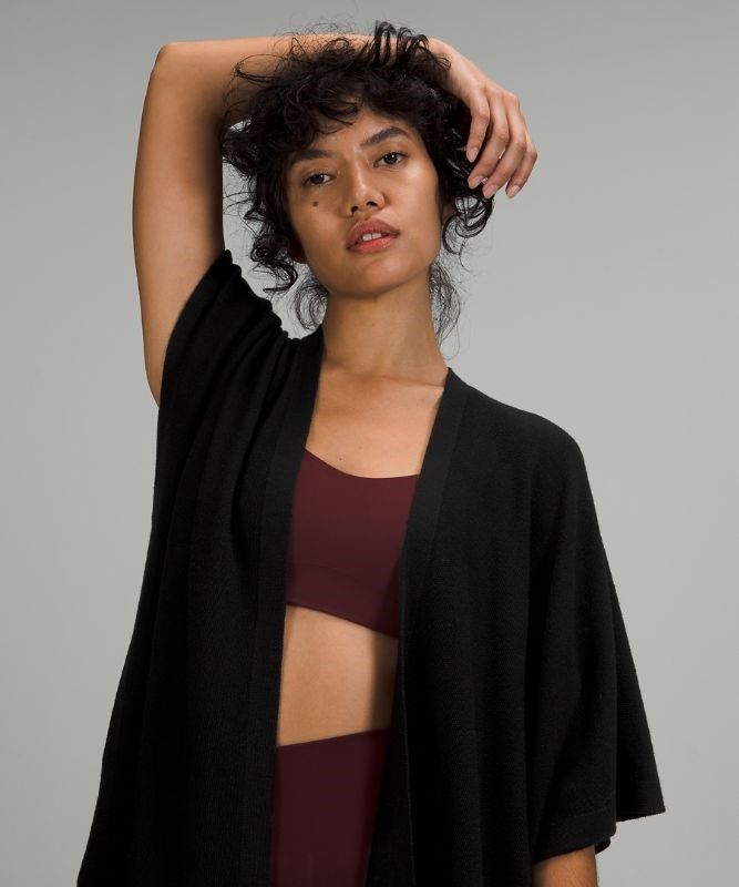 Lululemon Merino Wool Short Sleeve Wrap Tröjor Dam Svarta | AHDM-10823