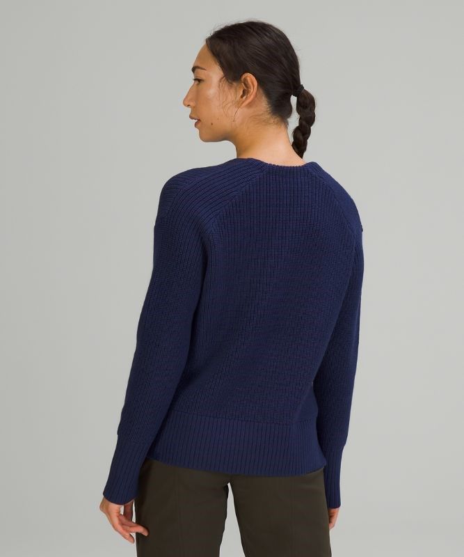 Lululemon Merino Wool V-Neck Sweater Tröjor Dam Night Sea | PRBA-96450