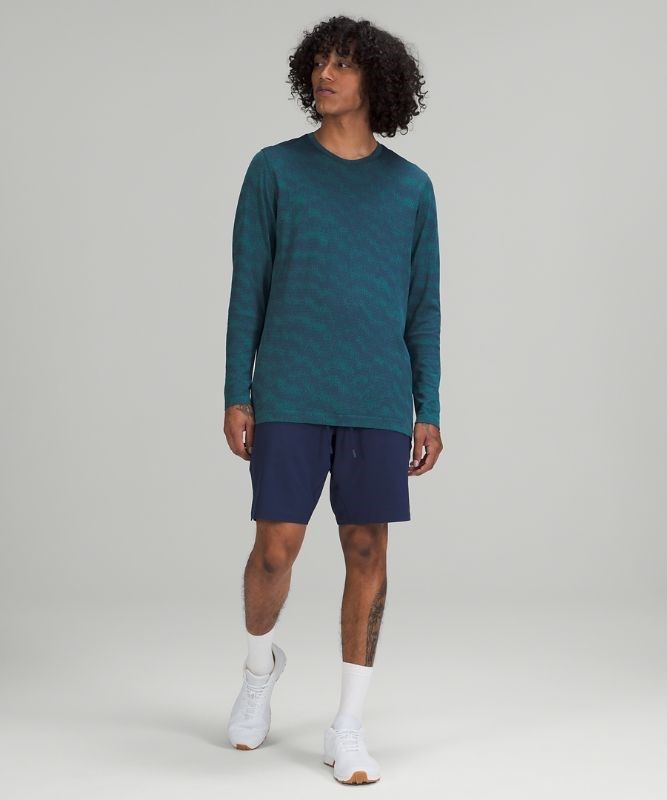 Lululemon Metal Vent Breathe LS Blast Herr Half Tone Night Sea | XNMF-17524