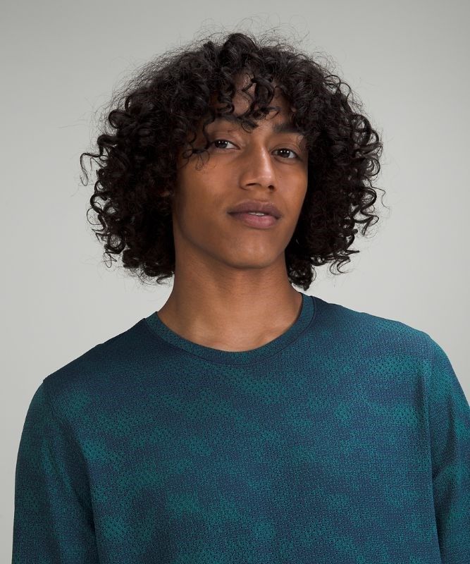 Lululemon Metal Vent Breathe LS Blast Herr Half Tone Night Sea | XNMF-17524