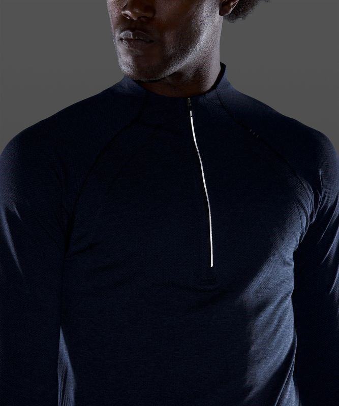 Lululemon Metal Vent Tech 1/2 Zip 2.0 Blast Herr Blå Marinblå | ADXH-60149