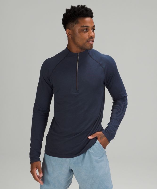 Lululemon Metal Vent Tech 1/2 Zip 2.0 Blast Herr Blå Marinblå | ADXH-60149
