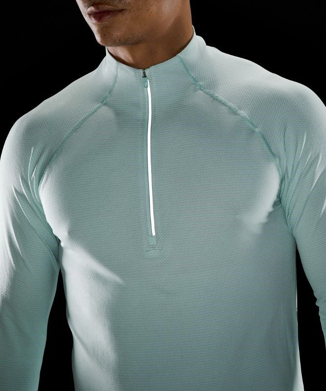 Lululemon Metal Vent Tech 1/2 Zip 2.0 Blast Herr Mintgröna Mintgröna | WZHR-67192