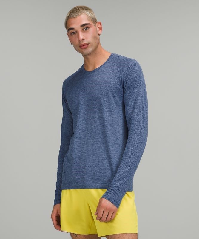 Lululemon Metal Vent Tech Long Sleeve 2.0 Blast Herr Grå Blå | OZWN-71962