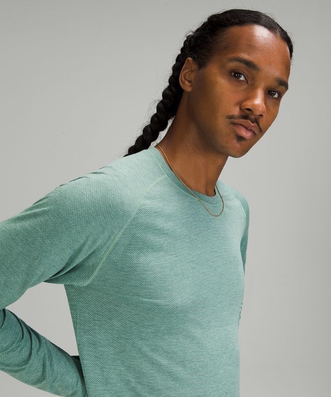 Lululemon Metal Vent Tech Long Sleeve 2.0 Blast Herr Turkos Mintgröna | AHDO-37102