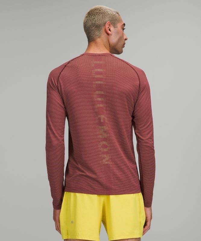 Lululemon Metal Vent Tech Long Sleeve 2.0 Blast Herr Gula Vinröda | XKVH-10685