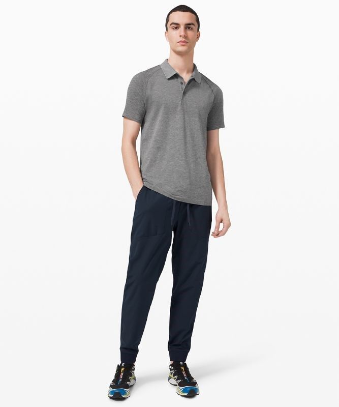 Lululemon Metal Vent Tech Polo 2.0 Blast Herr Vita | NMIC-87015
