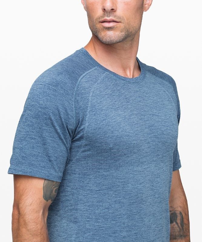 Lululemon Metal Vent Tech Short Sleeve Shirt 2.0 Blast Herr Grå Blå | RTCO-85309