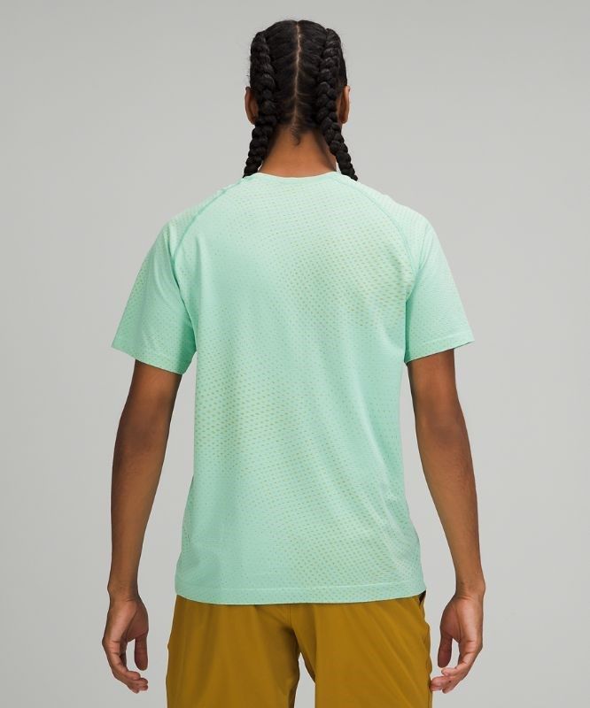 Lululemon Metal Vent Tech Short Sleeve Shirt 2.0 Blast Herr Guld Bruna Mintgröna | HVUL-02794