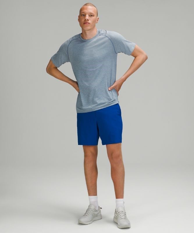 Lululemon Metal Vent Tech Short Sleeve Shirt 2.0 Blast Herr Vita Blå | BCQL-69085