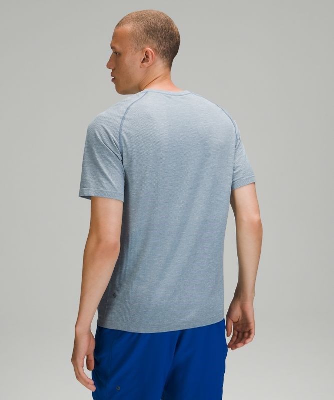 Lululemon Metal Vent Tech Short Sleeve Shirt 2.0 Blast Herr Vita Blå | BCQL-69085