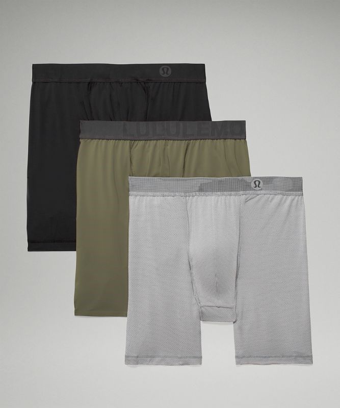 Lululemon Mixed Boxer 7 3 Pack Underkläder Herr Svarta Grå Olivgröna | HANP-50716