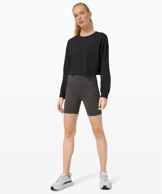 Lululemon Muscle Love Long Sleeve Blast Dam Svarta | IXMK-29673