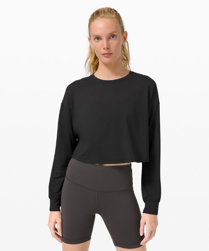 Lululemon Muscle Love Long Sleeve Blast Dam Svarta | IXMK-29673