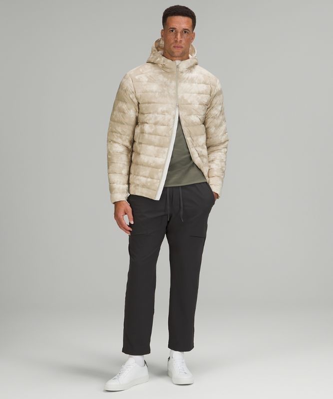 Lululemon Navigation Stretch Down Hoodie Jackor Herr Vita Beige | CWRJ-15632