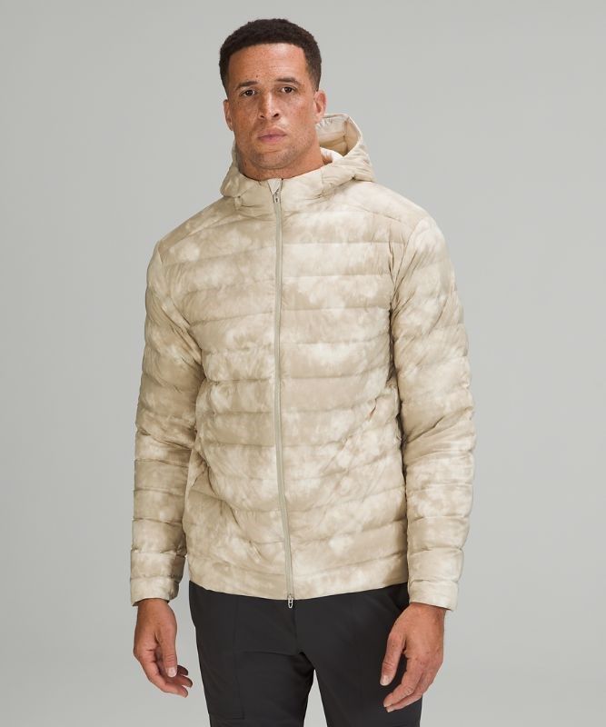 Lululemon Navigation Stretch Down Hoodie Jackor Herr Vita Beige | CWRJ-15632