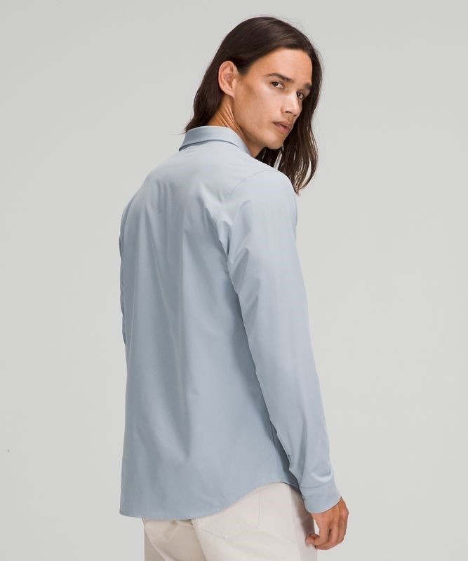 Lululemon New Venture Long Sleeve Shirt Blast Herr Chambray | OSIC-96450