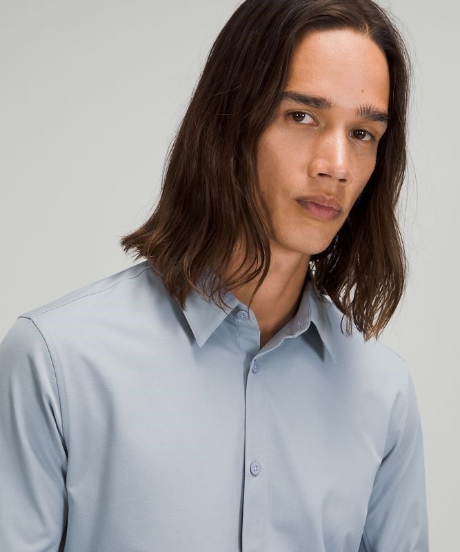 Lululemon New Venture Long Sleeve Shirt Blast Herr Chambray | OSIC-96450