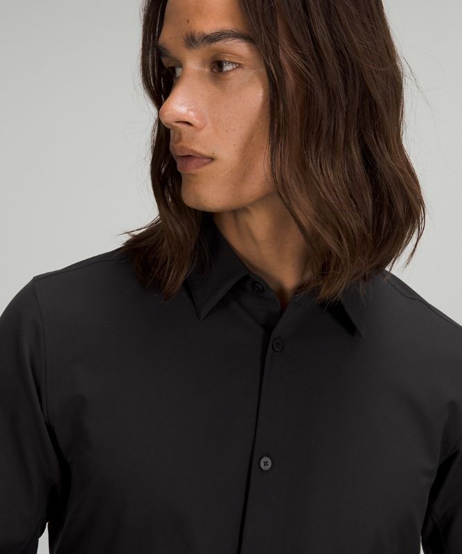 Lululemon New Venture Long Sleeve Shirt Blast Herr Svarta | HXVA-54376