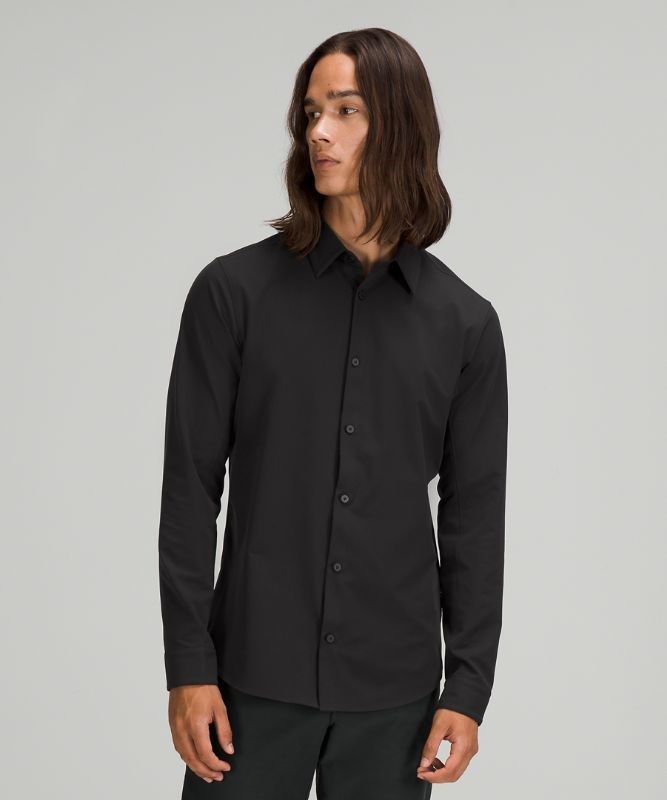 Lululemon New Venture Long Sleeve Shirt Blast Herr Svarta | HXVA-54376