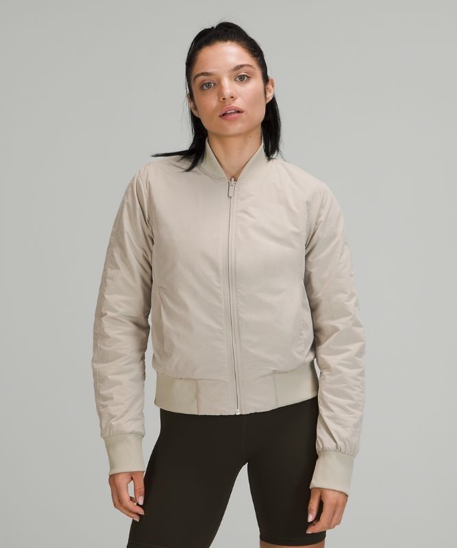 Lululemon Non Stop Bomber Jackor Dam Beige | GIZS-28509
