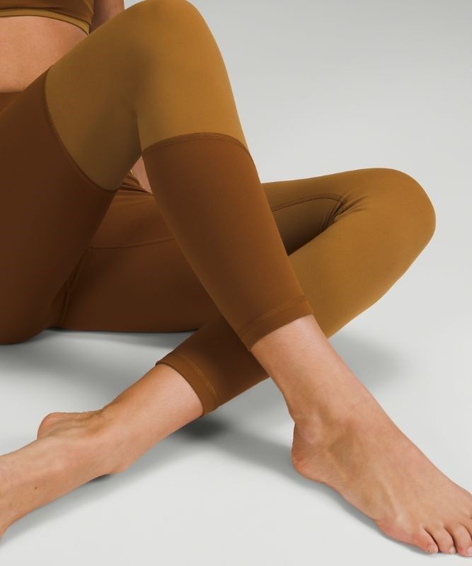 Lululemon Nulu Colour Block High-Rise Tight 25 Leggings Dam Koppar Bruna Beige | UYND-79254