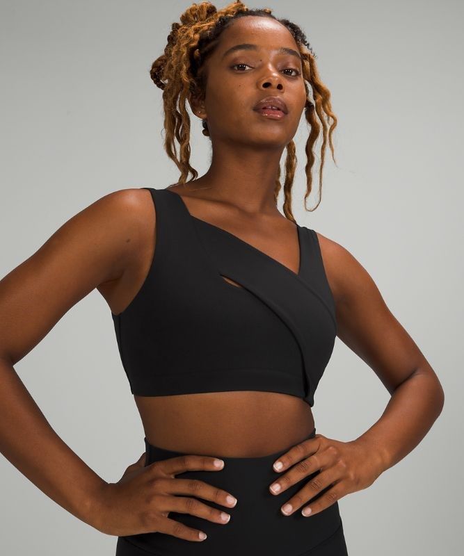 Lululemon Nulu Cross-Front Yoga Bra Light Support Sport BH Dam Svarta | YLEJ-46097