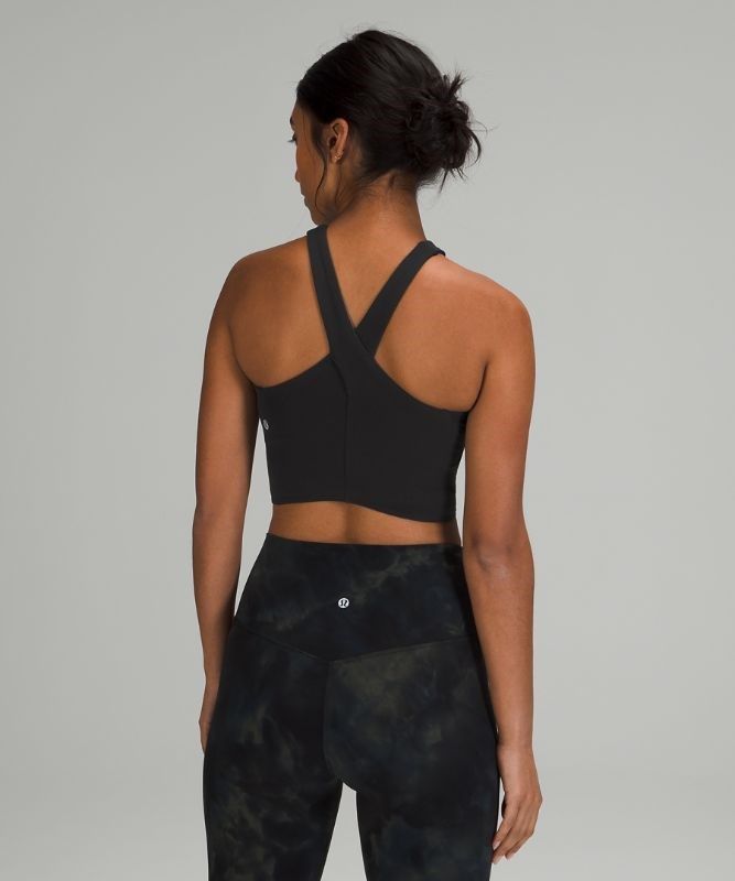 Lululemon Nulu Wrap-Front Long-Line Bra Light Supports Sport BH Dam Svarta | ELBW-94273