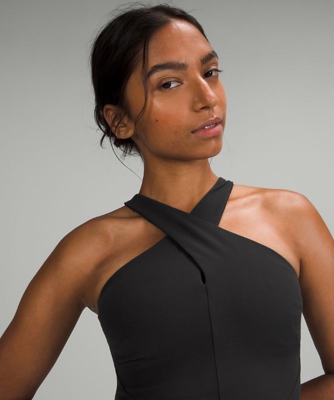 Lululemon Nulu Wrap-Front Long-Line Bra Light Supports Sport BH Dam Svarta | ELBW-94273