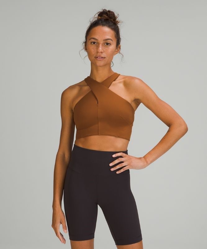 Lululemon Nulu Wrap-Front Long Line Bra Sport BH Dam Koppar Bruna | ICGR-69481