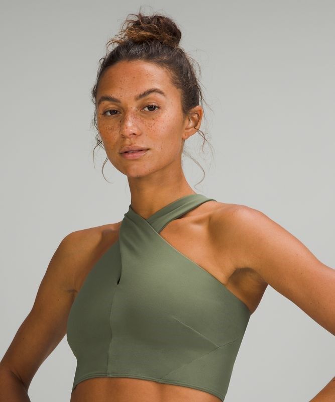 Lululemon Nulu Wrap-Front Longline Bra Light Support Sport BH Dam Gröna | RJWM-09463