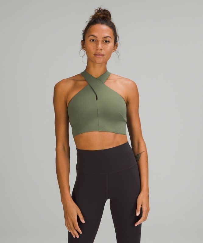 Lululemon Nulu Wrap-Front Longline Bra Light Support Sport BH Dam Gröna | RJWM-09463