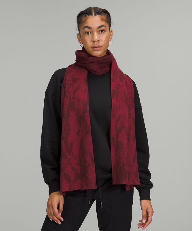 Lululemon Oversized Camo Jacquard Scarf Halsduk Accessories Röda Vinröda Vinröda | STWH-42365