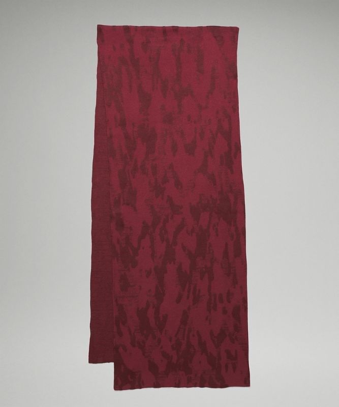 Lululemon Oversized Camo Jacquard Scarf Halsduk Accessories Röda Vinröda Vinröda | STWH-42365