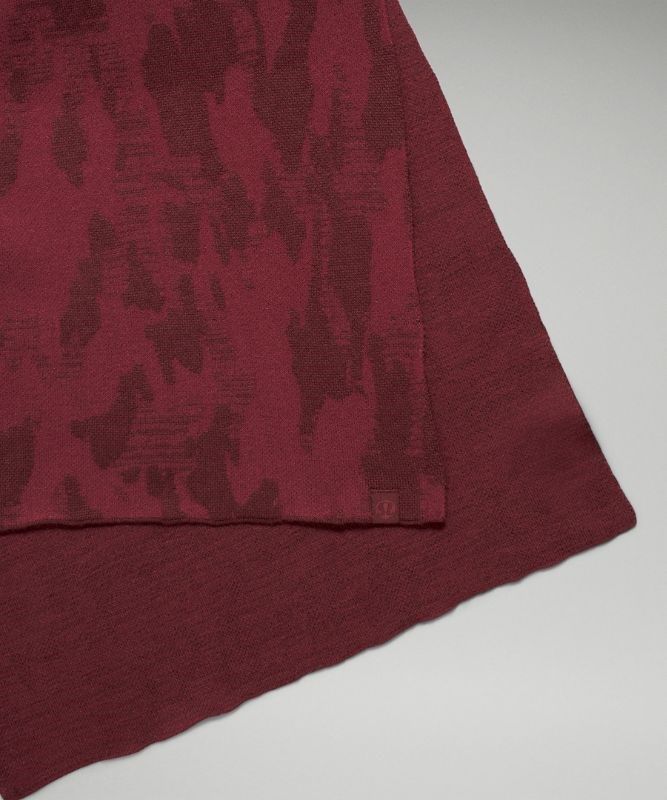 Lululemon Oversized Camo Jacquard Scarf Halsduk Accessories Röda Vinröda Vinröda | STWH-42365