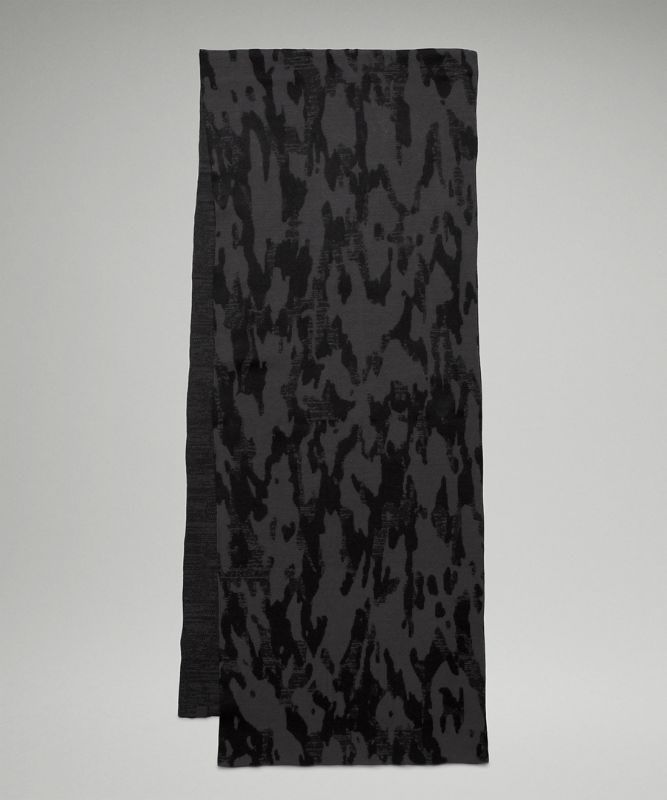 Lululemon Oversized Camo Jacquard Scarf Halsduk Accessories Svarta Mörkgrå | GWJM-19673