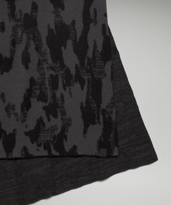 Lululemon Oversized Camo Jacquard Scarf Halsduk Accessories Svarta Mörkgrå | GWJM-19673