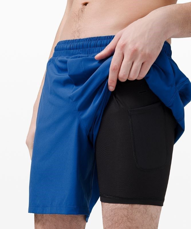 Lululemon Pace Breaker Short 7 New Liner Fit Shorts Herr Blå | IZMO-40867