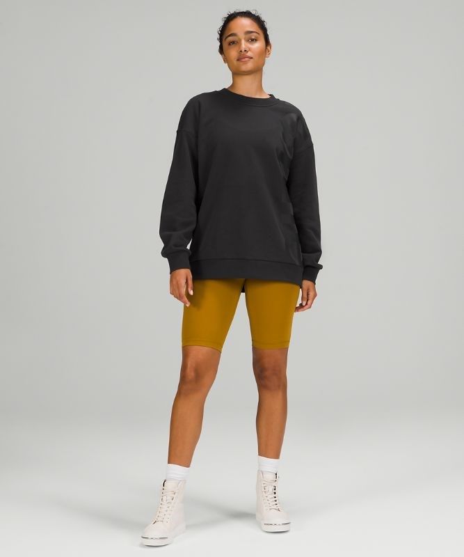 Lululemon Perfectly Oversized Crew Logo Tröjor Dam Svarta | AZFS-85479