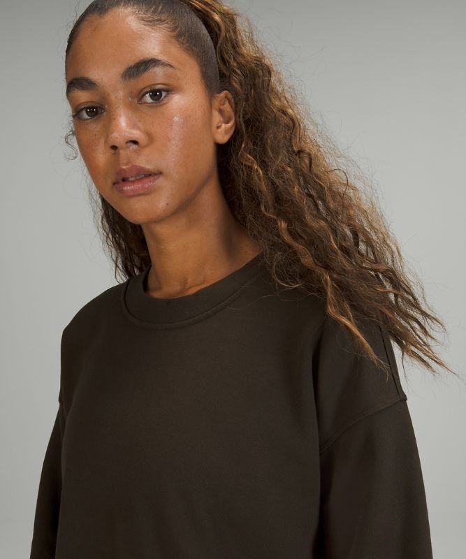Lululemon Perfectly Oversized Crew Tröjor Dam Mörkolivgröna | IZHW-17029