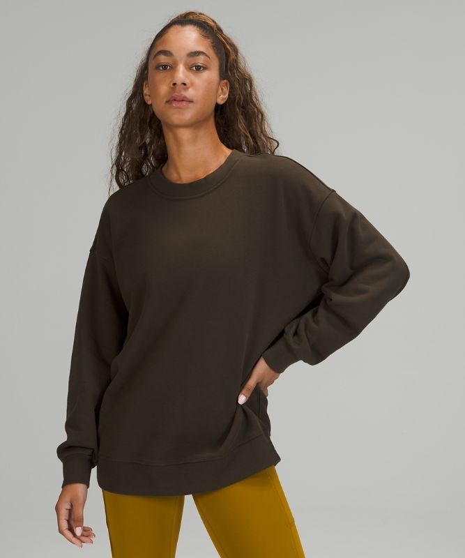 Lululemon Perfectly Oversized Crew Tröjor Dam Mörkolivgröna | IZHW-17029