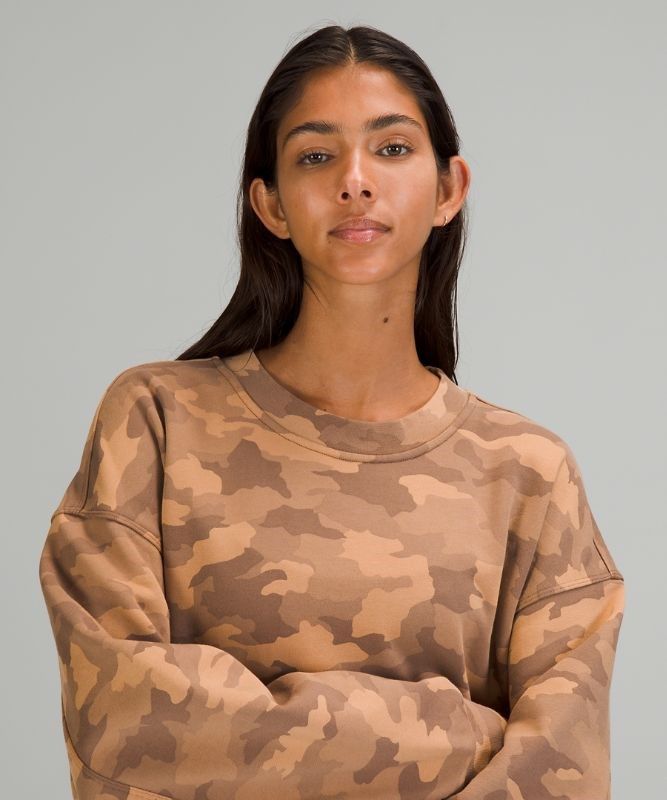 Lululemon Perfectly Oversized Crew Tröjor Dam Camo Beige Olika Färger | IKPY-49108