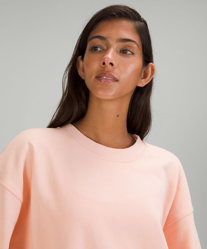Lululemon Perfectly Oversized Crew Tröjor Dam Rosa Vita | EQOG-75032