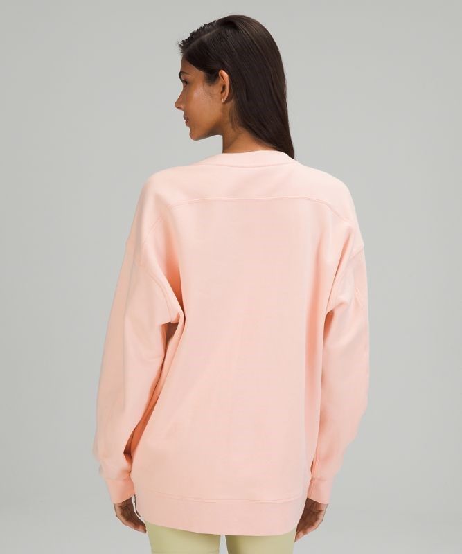Lululemon Perfectly Oversized Crew Tröjor Dam Rosa Vita | EQOG-75032